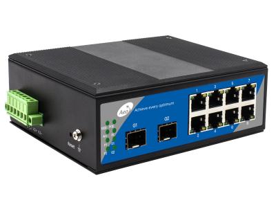 China 240V Power Over POE Ethernet Switch 2 Fiber Ports And 8 POE Ports for sale