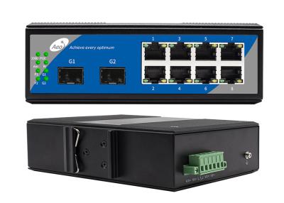 China 8 der Port-Gigabit Ethernet Schalter mit SFP 1310/1550nm handhabte 2 8 POE Ethernet-Anschlüsse SFPs und zu verkaufen