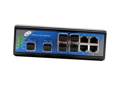China Industrial Guide Rail SFP Switch 2 Gigabit SFP and 4 10/100Mbps Ethernet and 4 10/100Mbps SFP Ports for sale
