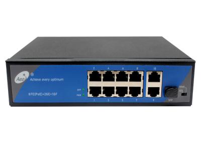 China 8 Port 2 Gigabit Uplink Industrial POE Ethernet Switch for sale