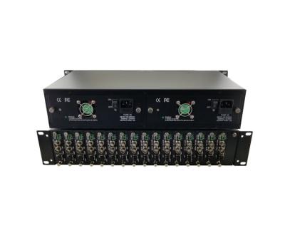 China 16CH HD-SDI Fiber Optical Converter Chassis With 16 Module Slots for sale