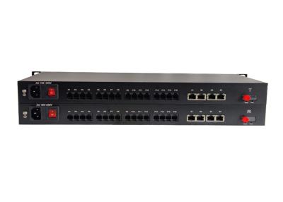 China 16ch RJ11 Telephone Optical Fiber Converter With 4 10/100Mbps Ethernet Ports for sale