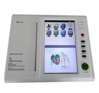 中国 Hospital 12 Channel ECG Machine ECG-8812 Touch Screen 12 Lead Electrocardiography 販売のため