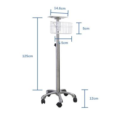 China Hospital Monitoring Swivel Stand 12 Inch Vital Signs Patient Monitor Trolley for sale