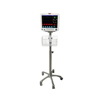 China Aluminum Alloy Patient Monitor Trolley With Brake And Handle Height 140CM for sale