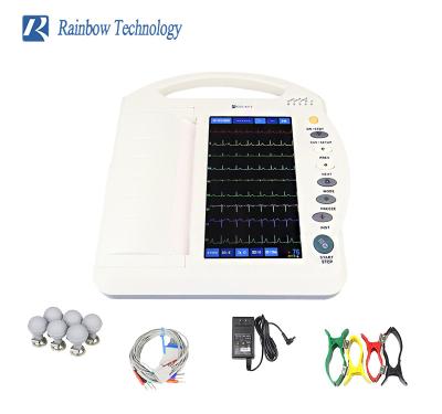 China Medical Touch Screen 12 Channels Portable ECG Monitor With Builtin Printer for sale