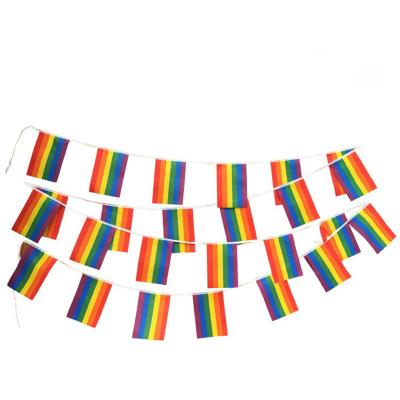 China Decorative LGBT Flag Polyester Rainbow Pride Bunting Flying Style for sale