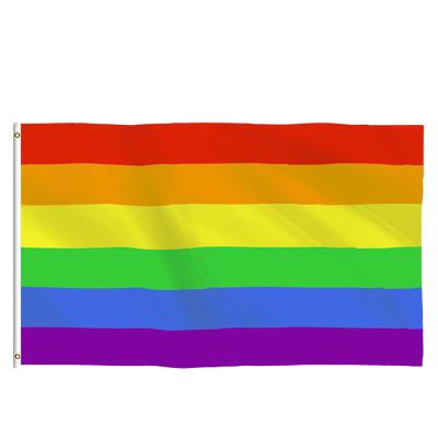 China Gay Pride 3x5 Rainbow Flag Super Polyester Fabric For Outdoor Activities for sale