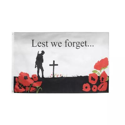 China High Quality Polyester3 X5ft Lest We Forget Flag For Remembrance Day en venta