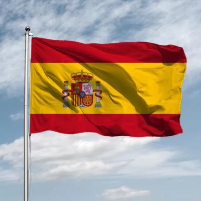 中国 High Quality 100D Polyester 3X5FT World Flags Spain Flag Hanging Style 販売のため