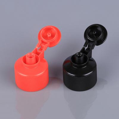 China 24mm 28mm Plastic Flip Top Caps For Bottles Red Black for sale