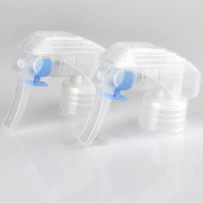 China Transparent 24MM Chemical Resistant 	Plastic Trigger Sprayer For Plastic Bottle for sale
