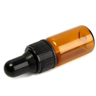 China 5ml Essential Oil Bottles Brown Small Glass Dropper Bottles for sale