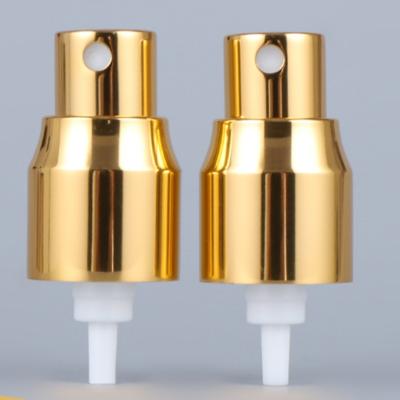 China Small Gold Aluminum Cap 20/410 Fine Mist Sprayer With Tube for sale