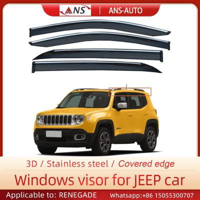 China 2.29 Pounds 37.5 Inches Smoke Window Visor For Jeep Renegade for sale