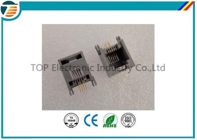 China RJ45 Terminal Block Connectors 6P4C Gray with filter 1x1 Port for sale