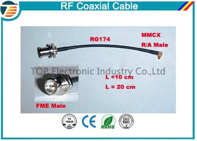 China Cable coaxial hembra-varón RG174 del Rf del alto rendimiento con MMCX series del conector en venta