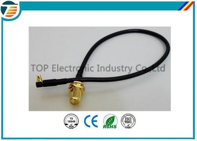 Chine 50 ohms de câble coaxial de liaison du tresse rf, prise masculine de SMA MMCX à angle droit avec le câble RG174 à vendre