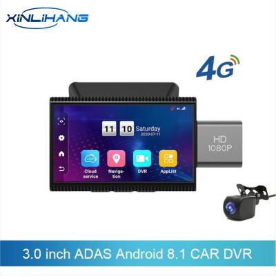 Chine 4G 3 pouces Android 8.1 ADAS Dual Micro Dvr Dash Cam avec système DVR 128G 24H à vendre