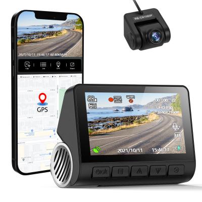 China 3 câmera do painel do carro DVR de WIFI GPS da came do traço da tela UHD 4K GPS do IPS da polegada à venda