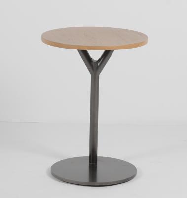 China Round Shape Wood And Metal Coffee Side Table Contemporary for sale