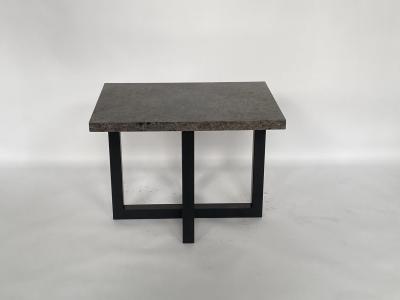 China Stone Top Bedside Coffee Table Stainless Steel Base Luxury Modern for sale
