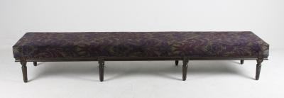 China Vintage American Style Living Room Ottoman Bench Solid Wooden Upholstered for sale