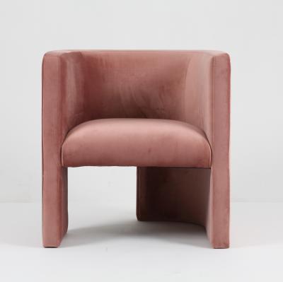 China Luxury Velvet Leisure Pink Living Room Chair Upholstered Modern Design for sale