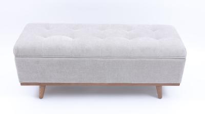 China Nordic Style Light Luxury Fabric Bed End Bench Solid Wood Base for sale