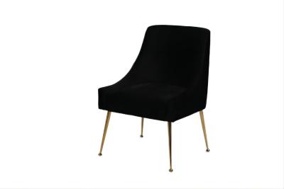 China Velvet Furniture Black High Back Dining Room Chairs Upholstered for sale