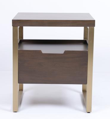 China Luxury Wood And Metal Frame Nightstand Hotel And Home Bedroom Furniture for sale