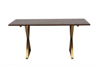 China Modern Family Iron Wooden Top MDF Dining Table Grey for sale