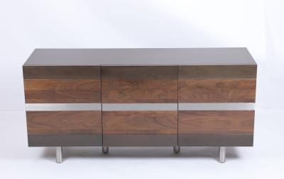 China Custom Living Room Buffet Cabinet With 3 Doors Stainless Steel Metal Base for sale