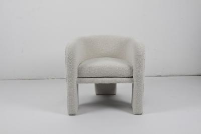 China Lambswool Lazy Sofa Cream White Boucle Chair Lamb Wool Lounge Accent Single for sale