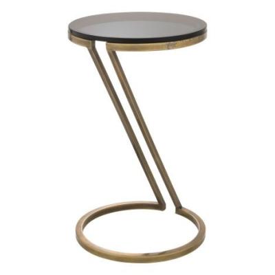 China Living Room Coffee Table With Steel Base Polished Pedestal Wood Top ISO9001 for sale