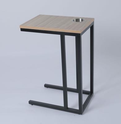 China Metal & Wood Custom Side Table With Tea Cup Holder for sale