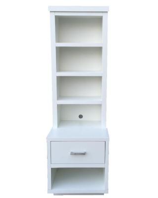 China PU Finish Tall Bedside Tables With Drawers / White Narrow Tall Nightstand for sale
