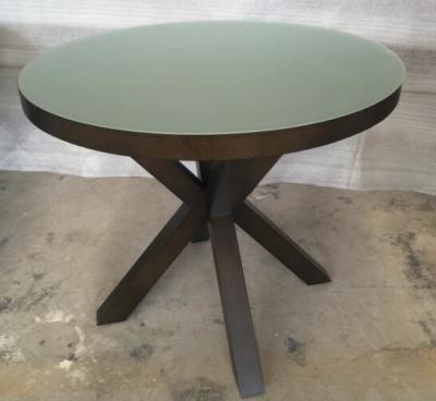 China 6MM Tempered Glass Top Round Dining Table Hotel Interior Furniture ISO Listed for sale