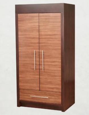 China Wooden Two Door Wardrobe Storage Closet With Drawers For Hotel Bedroom for sale