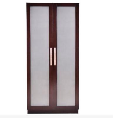 China Guardarropa de madera de la habitación de 2 puertas con los cajones dentro, chapa de la nuez en venta