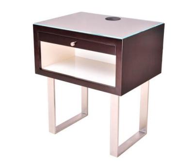 China Bedroom Solid Wood Night Stand For 5 Star Hotel / Metal Frame Bed Side Tables for sale
