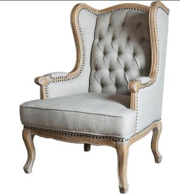 China European Rustic Wooden Leisure Chair For Bedroom , Antique Upholstered Armchairs for sale