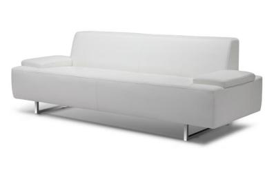 China Simple Design Contemporary Leather Sofa Metal Leg With 3 Seater , 18'' Seat Height for sale