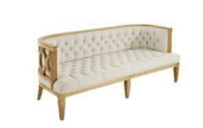 Chine Sofa en bois classique à extrémité élevé de cadre, sofas de tissu de salon avec la mousse à haute densité à vendre