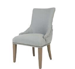 China High Back Dark Grey Upholstered Dining Chairs With Solid Wood Leg , American Style for sale