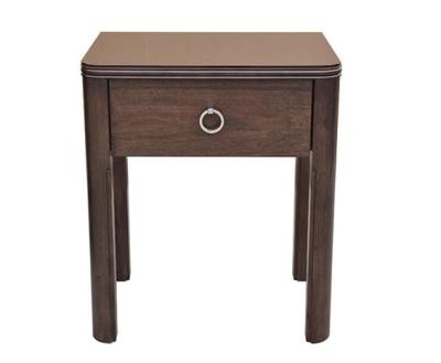 China Solid Wood Hotel Bedside Tables One Drawers With Power Hub , Eco Friendly for sale