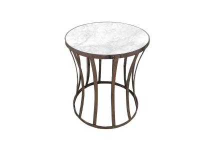 China Gold Metal Base Living Room Side Tables For Hotel Furniture , Modern Round Coffee Table for sale