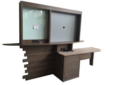 China Completamente soporte de los muebles TV de Assambled, escritorio sólido del roble del top de la piedra en venta