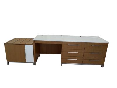 China Hotel Furniture Glass Top Writing Desk With Multi Drawers Fully Assambled for sale