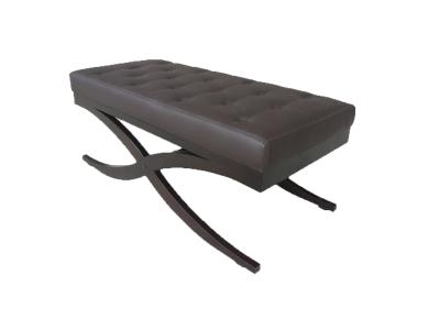 China End Bedroom Ottoman Bench Fabric With Solid Wood Legs , American Style for sale